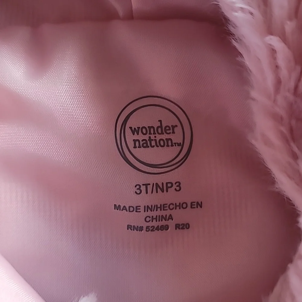 Wonder Nation Fleece Hooded Vest, Size 3T, Blush Pink, Soft